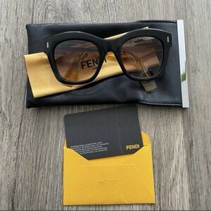 Fendi FF0025/S Sunglasses - Black & Yellow - Authentic W/Pouch & Card